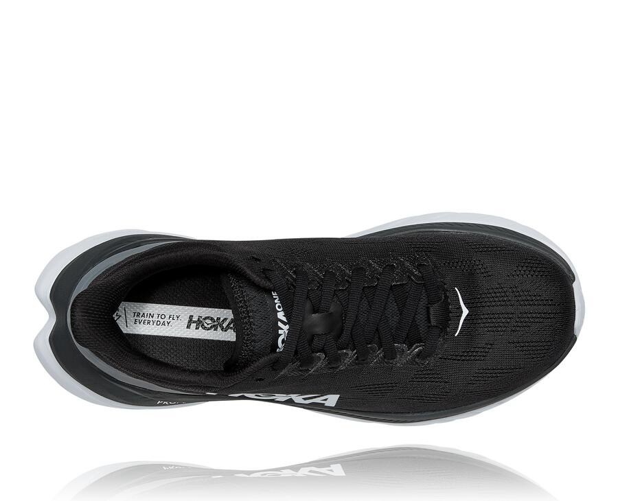 Hoka One One Running Shoes Womens Black/White - Mach 4 - 32708LMHT